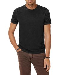 John Varvatos - Regular Fit Tonal Embroidered Tee - Lyst