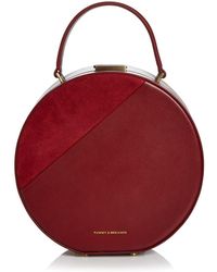 Tammy & Benjamin Medium Leather & Suede Hat Box Bag - Red