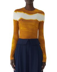 Jason Wu - Painted Stripe Long Sleeve Jersey Top - Lyst