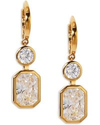 Nadri - Bklyn Cubic Zirconia Double Stone Drop Earrings - Lyst