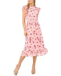 Cece - Flutter Sleeve Midi Dress - Lyst