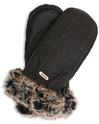 Barbour - Tartan Waxed Cotton Mittens - Lyst