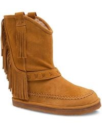 Free People - Faye Fringe Pull On Booties - Lyst