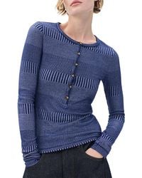 Rag & Bone - The Knit Two Tone Henley Tee - Lyst