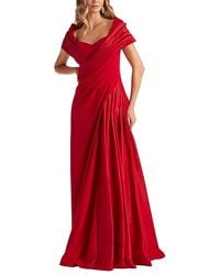Tadashi Shoji - Milica Draped Portrait Collar Gown - Lyst