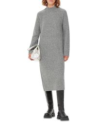 Whistles - Ribbed Knit Midi Sweater Dress - Lyst