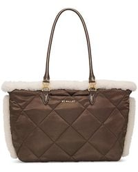 MZ Wallace - Medium Madison East/West Quilted Shearling Tote - Lyst