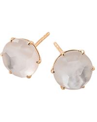 Ippolita - 18kt Yellow Gold Medium Rock Candy Mother-of-pearl And Clear Quartz Studs - Lyst