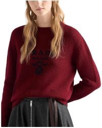 Prada - Cashmere And Wool Logo Crew-Neck Sweater - Lyst