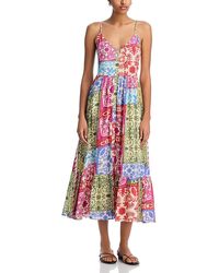 Aqua - Wilcox Mixed Print Midi Dress -Exclusive - Lyst