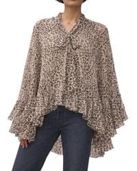 Mint Velvet - Leopard Print Ruffle Blouse - Lyst
