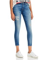 7 For All Mankind - Luxe Vintage High Rise Ankle Skinny Jeans In Authentic Light Update - Lyst
