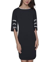 Karl Lagerfeld - Scuba Crepe Sheath Dress With Contrast Bows - Lyst