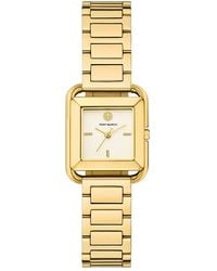 Tory Burch - The Kira Square Three Hand Tone Stainless Steel Watch, 24Mm X 24Mm - Lyst