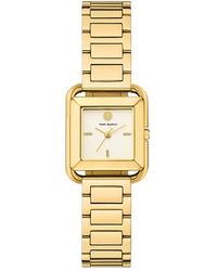 Tory Burch - The Kira Square Three Hand Tone Stainless Steel Watch, 24Mm X 24Mm - Lyst