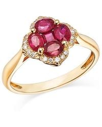 Bloomingdale's Fine Collection - Ruby & Diamond Flower Ring - Lyst