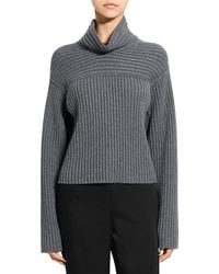 Theory - Wool Ribbed Mock Neck Sweater - Lyst