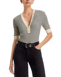 FRAME - The Stripe V Neck Sweater - Lyst