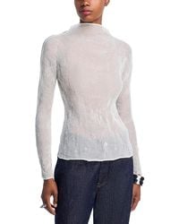 Issey Miyake Shadow Study Pleats Chiffon Twist Turtleneck in Black