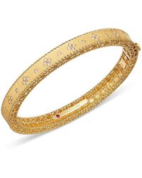 Roberto Coin - 18K Venetian Princess Diamond Flower Bangle Bracelet - Lyst