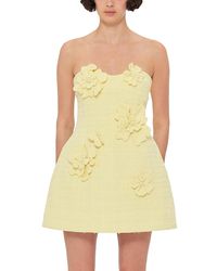 LEO LIN - Rosario Tweed Petal Bustier Mini Dress - Lyst