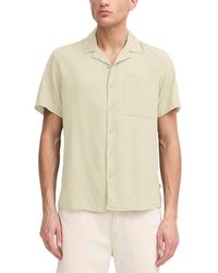Solid - Linen Short Sleeve Button Up Shirt - Lyst