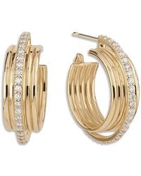 Lana Jewelry - Jewelry Diamond Pave Textured Huggie Hoop Earrings - Lyst