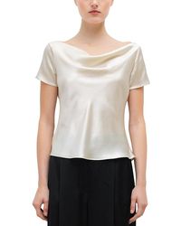 Leset - Barb Draped Neck Top - Lyst