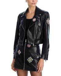 Cinq À Sept - Baroque Patches Genevieve Faux Leather Jacket - Lyst