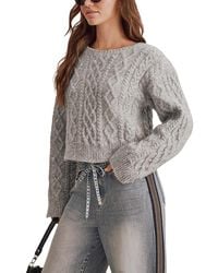 Splendid - Billie Shimmer Cable Knit Sweater - Lyst