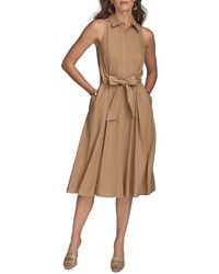 Donna Karan - Tie Waist Shirtdress - Lyst