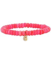 Sydney Evan - 14K Diamond Nautilus Charm Hot Ethiopian Opal Bead Bracelet - Lyst