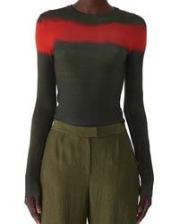 Jason Wu - Painted Stripe Long Sleeve Jersey Top - Lyst