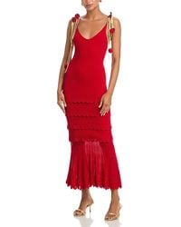 Aqua The Lotus X Crochet Sleeveless Maxi Dress in Natural | Lyst