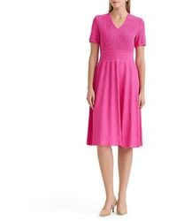 Ming Wang - Plus Size Multi-Stitch Soft Knit Fit And Flare Dress - Lyst