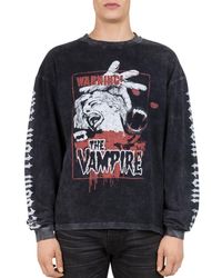 The Kooples Vampire Graphic Long Sleeve T-shirt - Black