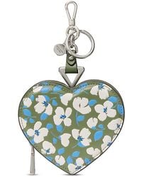 Kate Spade - Liv Painterly Bouquet Embossed Leather Heart Coin Purse Bag Charm - Lyst