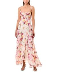 Nicholas - Kamila Ruffle Cowl Neck Gown - Lyst
