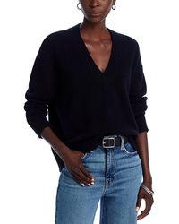 Aqua - Cashmere Drop Shoulder V Neck Sweater - Lyst