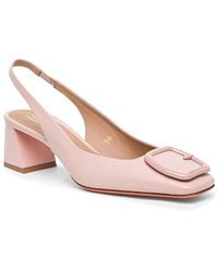 Santoni - Leather Mid-Heel Slingback - Lyst