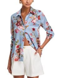 L'Agence - Tyler Long Sleeve Silk Blouse - Lyst