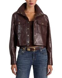Alice + Olivia - James Faux Leather Cropped Jacket - Lyst
