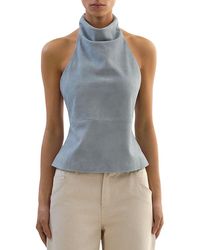 Lamarque - Suede Halter Neck Top - Lyst