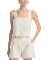Aqua - Lace Trim Tank Top - Lyst