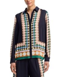 Tahari - Button Front Blouse - Lyst