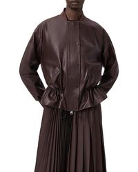 AllSaints - Sofi Leather Bomber Jacket - Lyst