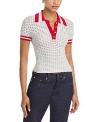 Alice + Olivia - Martha Pointelle Polo Sweater - Lyst