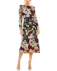 Mac Duggal - High Neck Floral Embellished A-Line Dress - Lyst