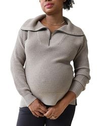 Ingrid & Isabel - Maternity Zip Front Sweater - Lyst