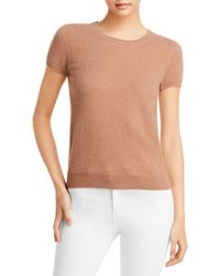 C By Bloomingdale's Short - Sleeve Cashmere Sweater - Natural